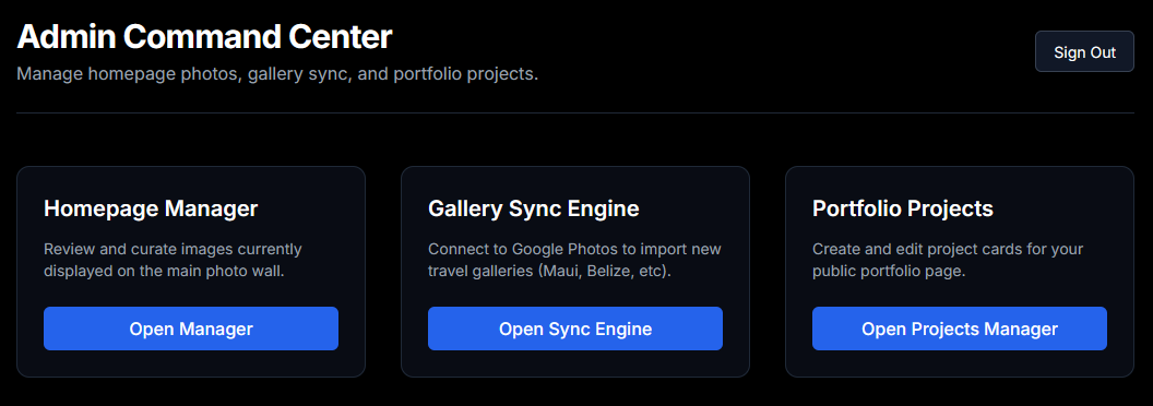 Admin Panel Command Center